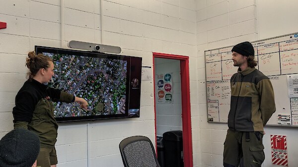 Reviewing the day in our afternoon debrief