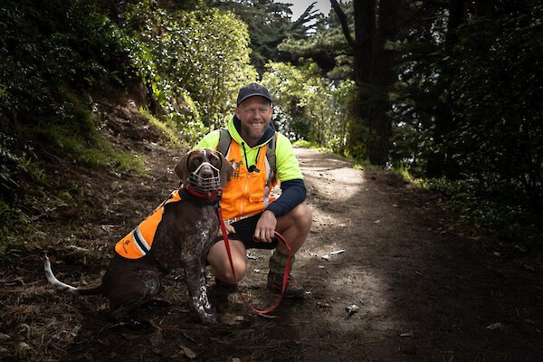 Wero and handler Brad Windust. Photo courtesy The Post / David Unwin