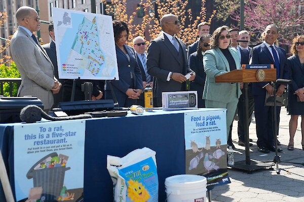 Eric Adams announces Kathleen Corradi as the city’s first ‘rat czar’ in 2023. (Michael Appleton/Mayoral Photography Office)